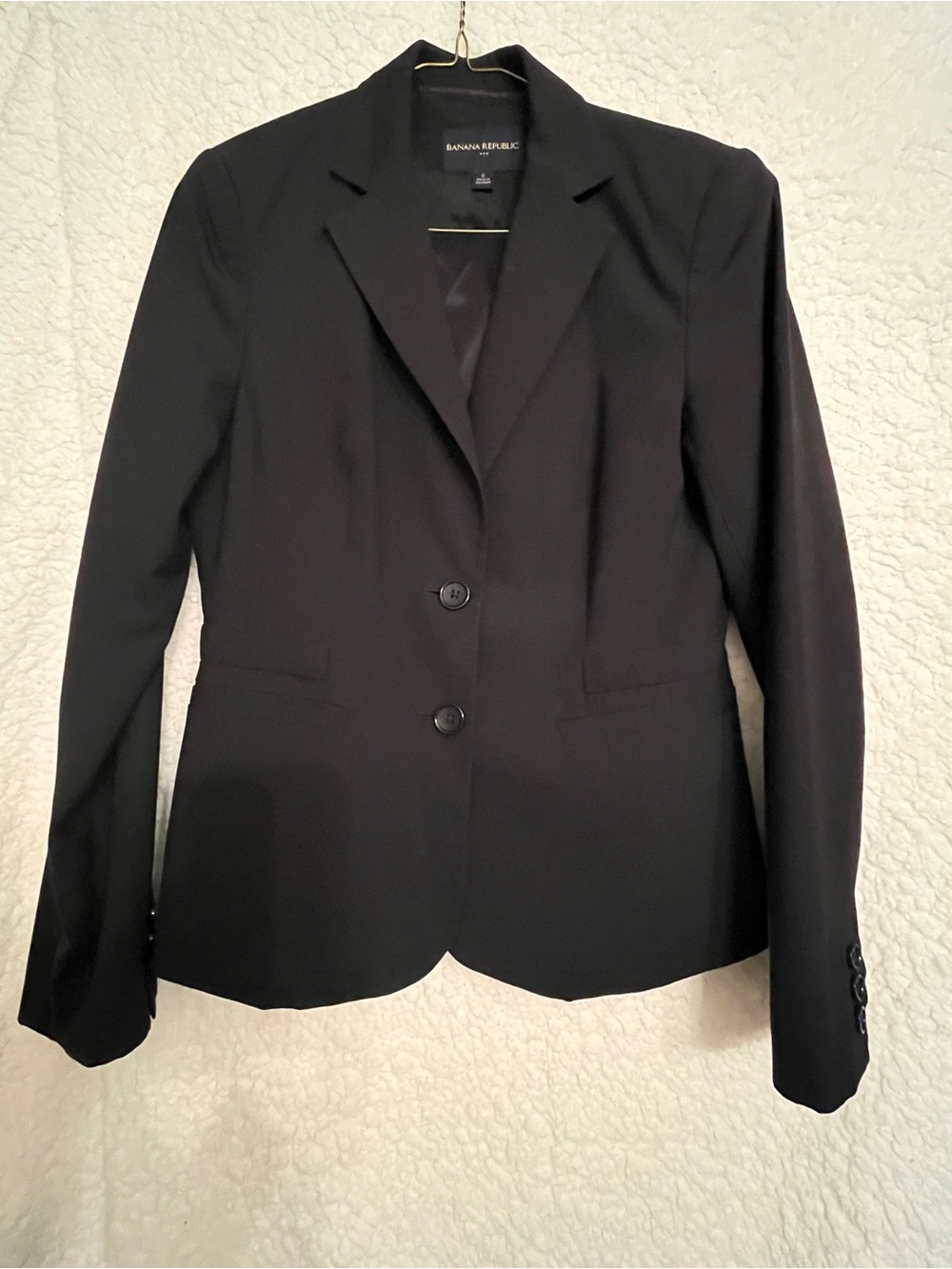 Banana Republic Women's Black Two-Button Tailored Blazer